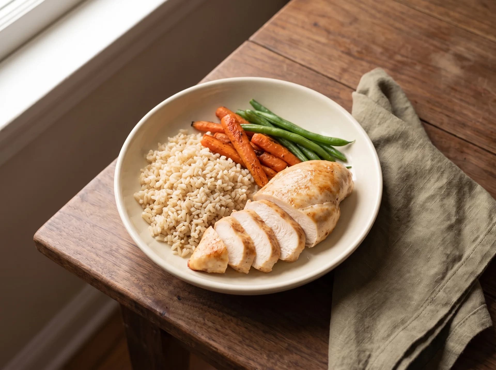 Serving suggestion: sliced chicken breast plated for a quick weeknight meal.